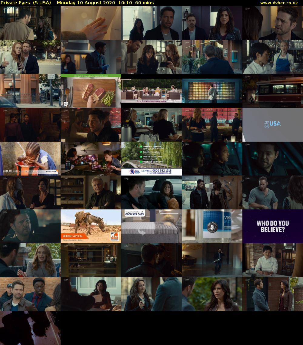 Private Eyes  (5 USA) Monday 10 August 2020 10:10 - 11:10