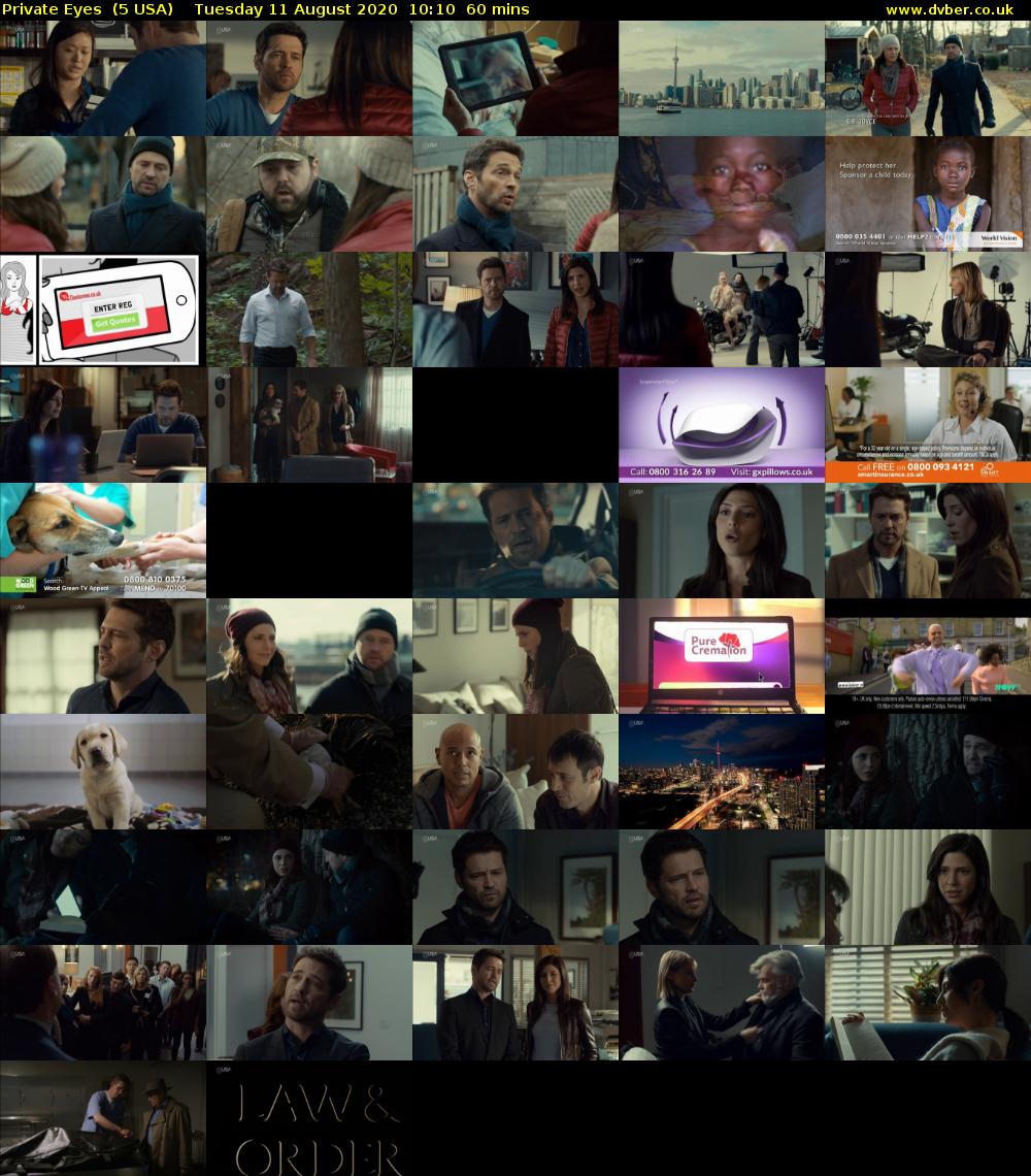 Private Eyes  (5 USA) Tuesday 11 August 2020 10:10 - 11:10