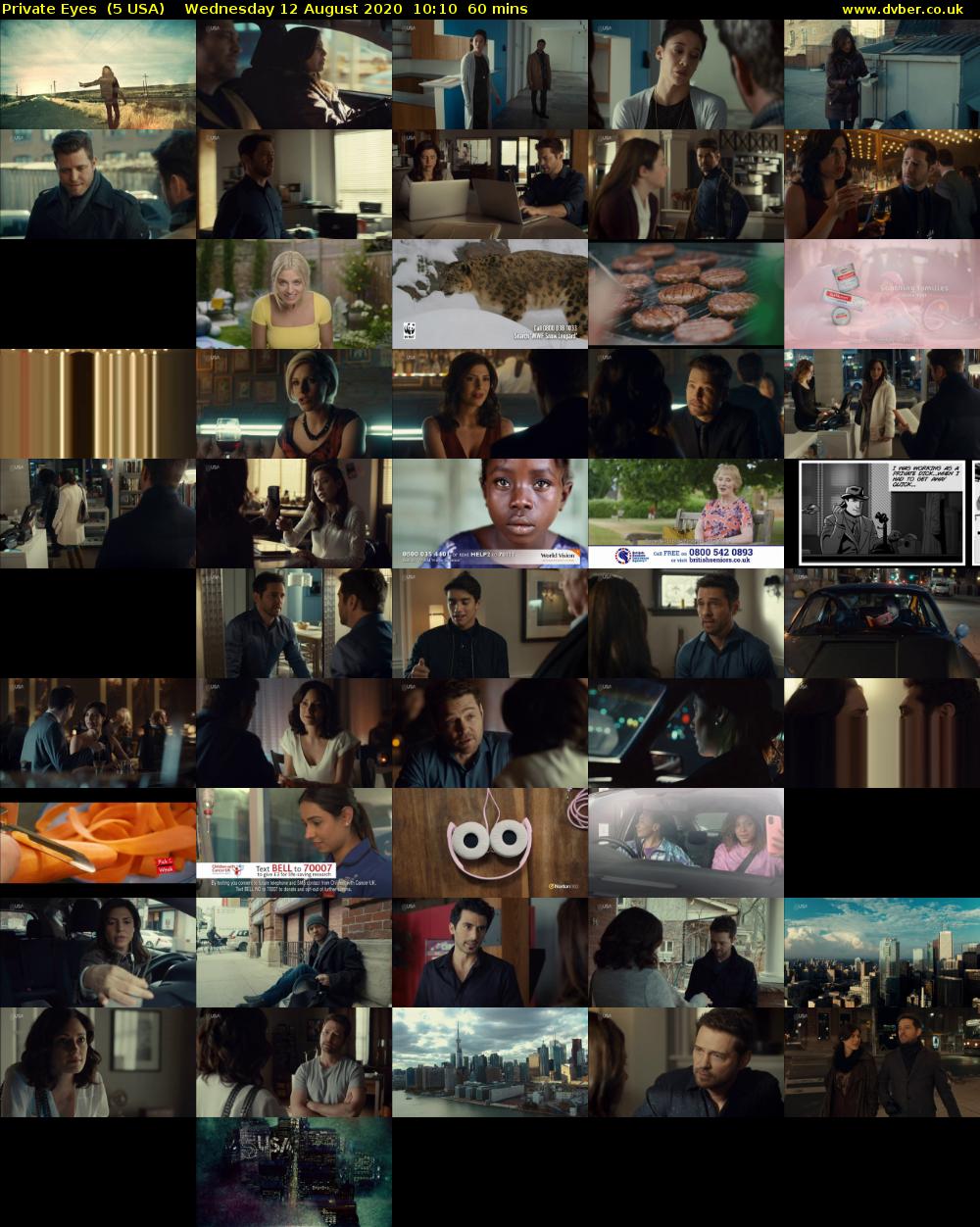 Private Eyes  (5 USA) Wednesday 12 August 2020 10:10 - 11:10