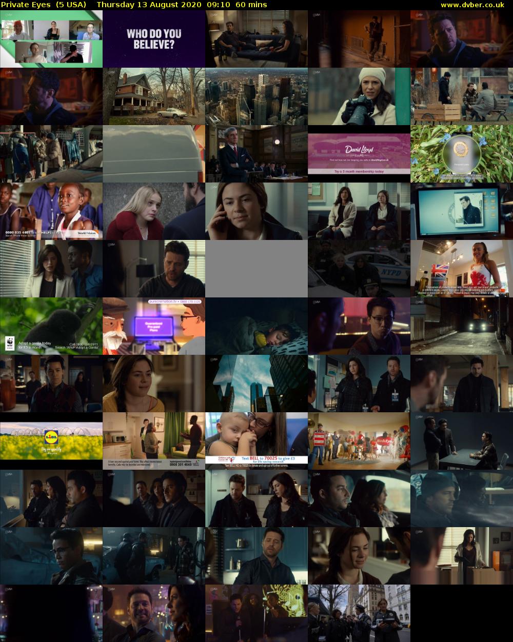 Private Eyes  (5 USA) Thursday 13 August 2020 09:10 - 10:10