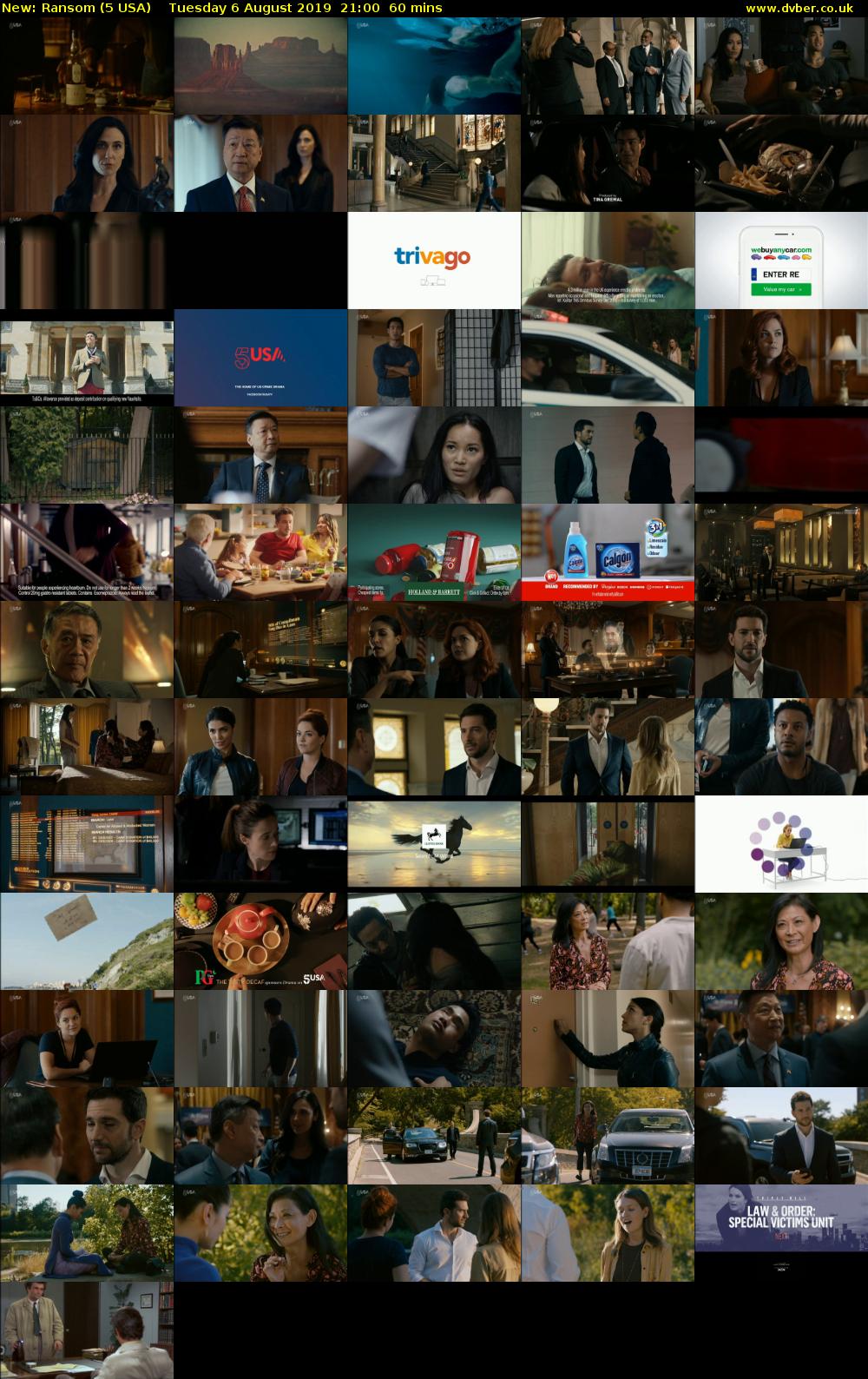 Ransom (5 USA) Tuesday 6 August 2019 21:00 - 22:00