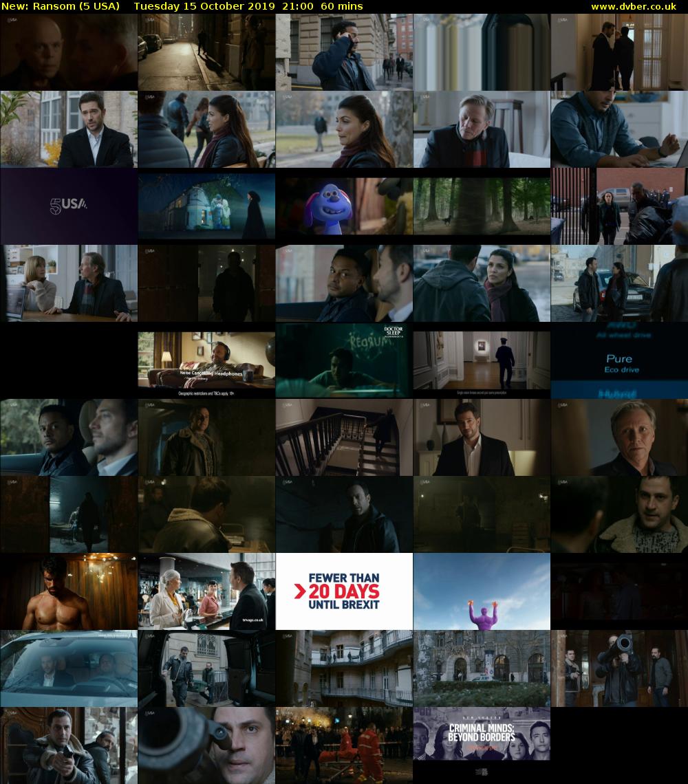 Ransom (5 USA) Tuesday 15 October 2019 21:00 - 22:00