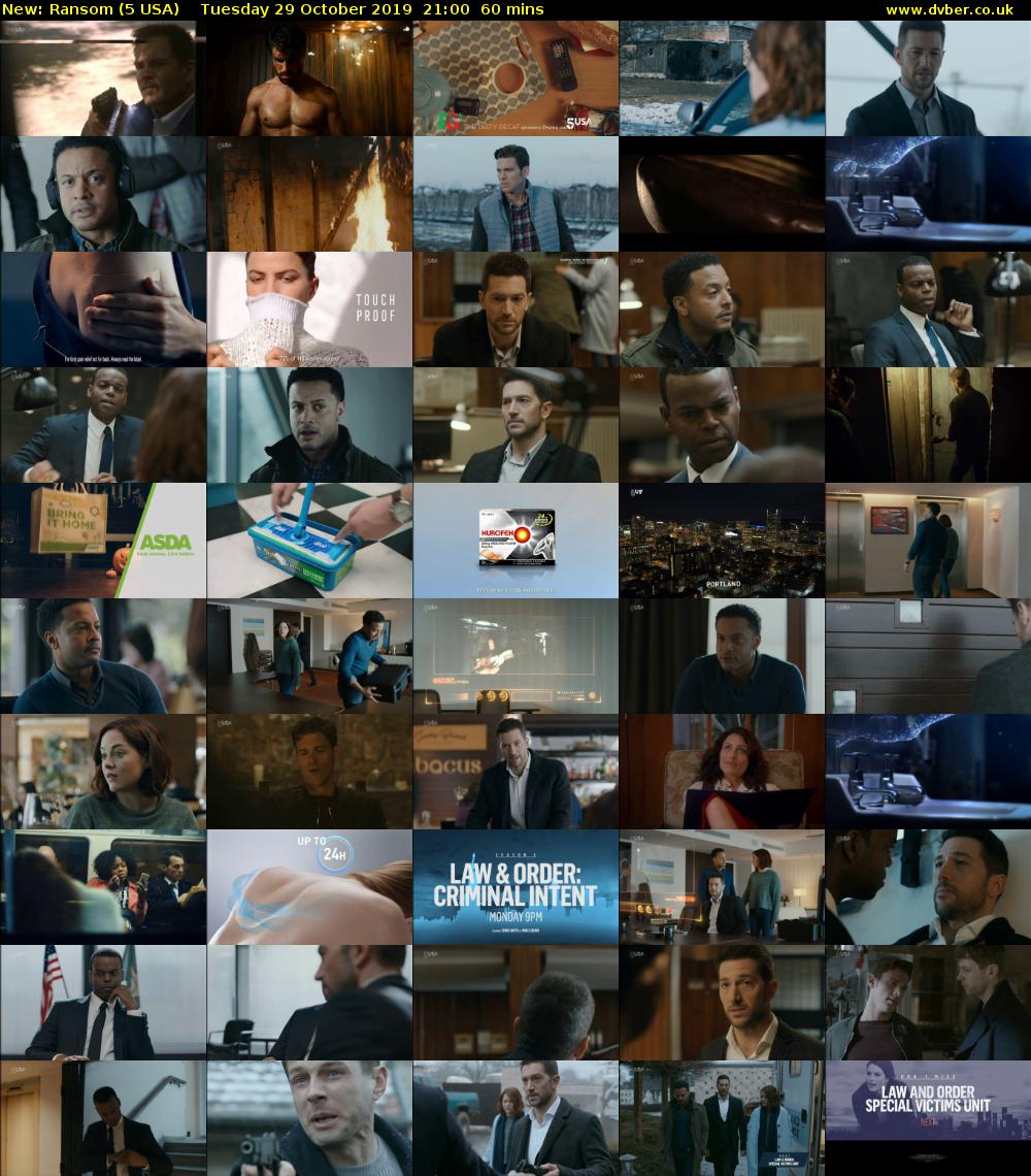 Ransom (5 USA) Tuesday 29 October 2019 21:00 - 22:00