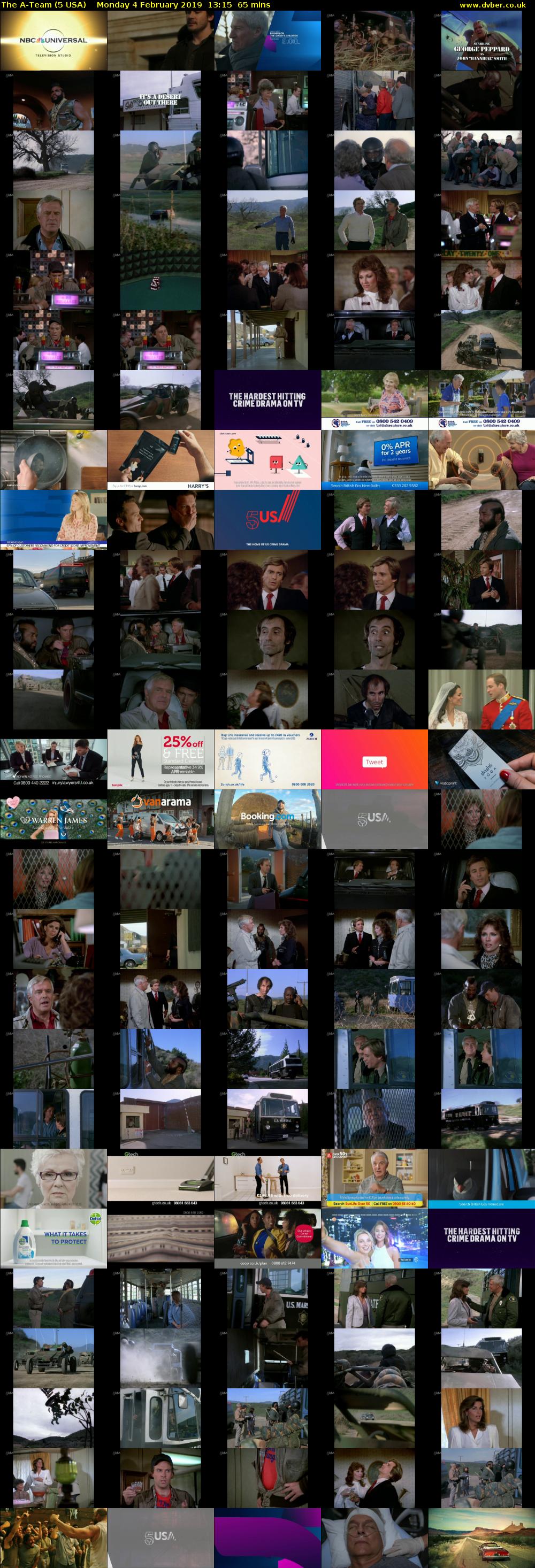 The A-Team (5 USA) Monday 4 February 2019 13:15 - 14:20