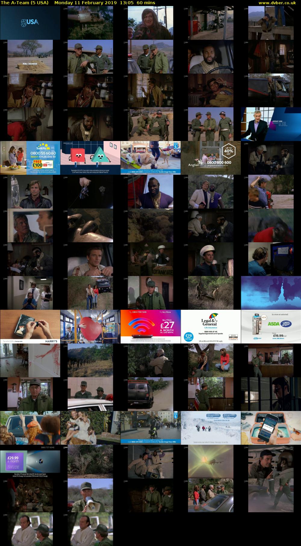 The A-Team (5 USA) Monday 11 February 2019 13:05 - 14:05