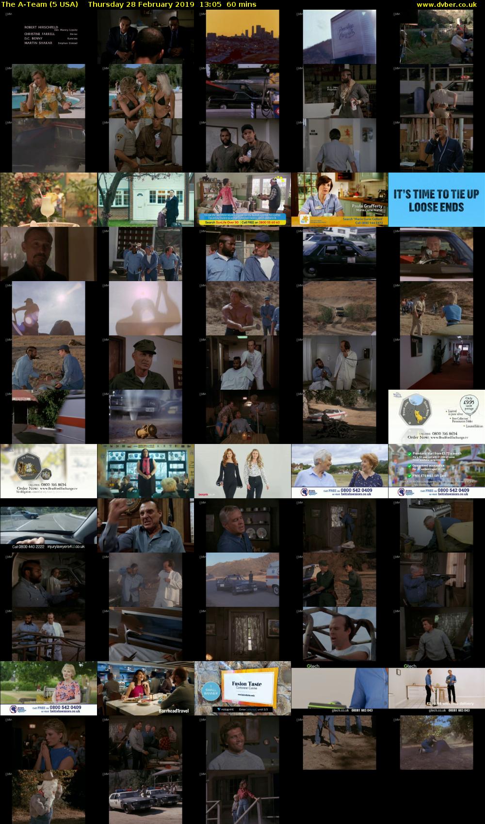The A-Team (5 USA) Thursday 28 February 2019 13:05 - 14:05
