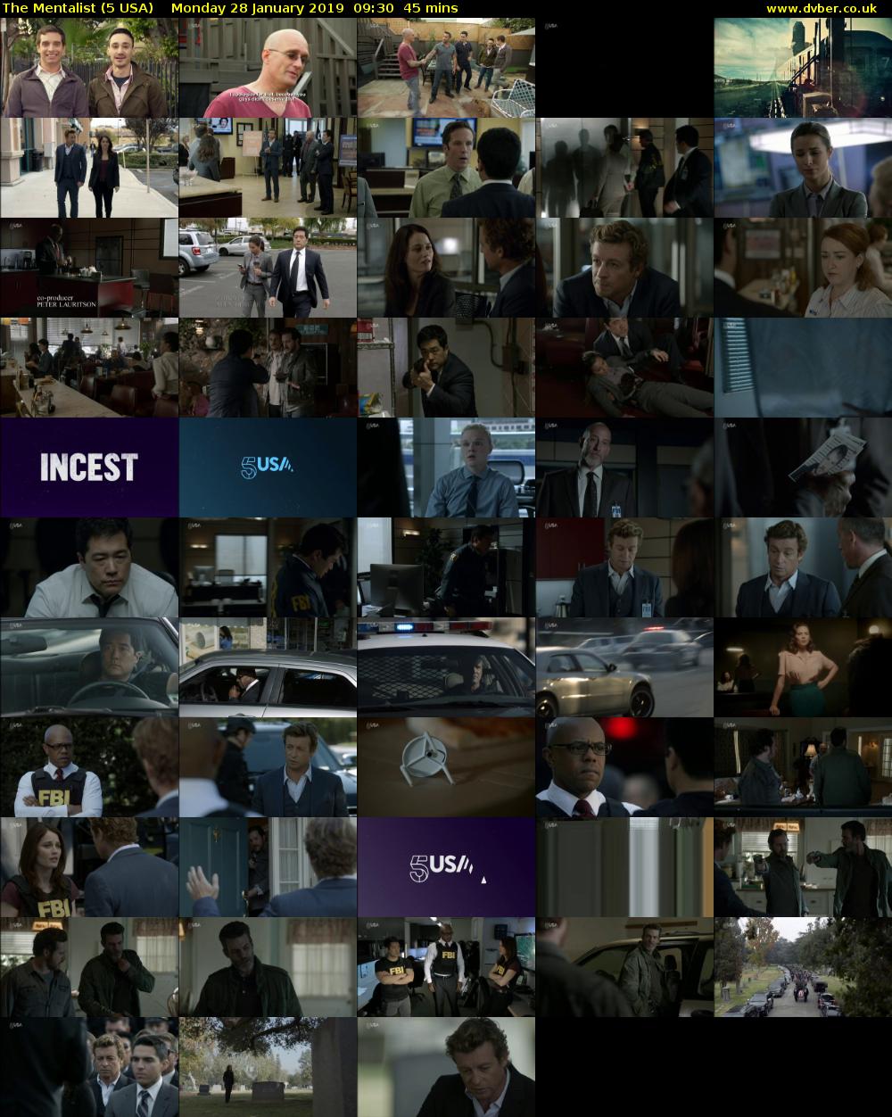 The Mentalist (5 USA) Monday 28 January 2019 09:30 - 10:15