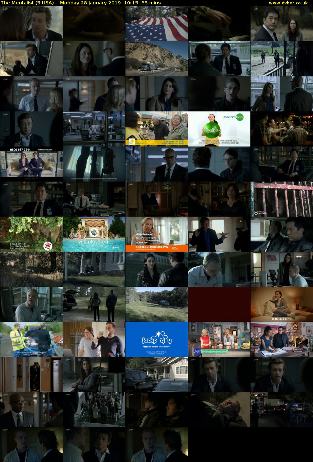 The Mentalist (5 USA) Monday 28 January 2019 10:15 - 11:10