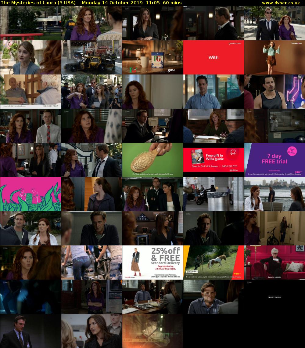The Mysteries of Laura (5 USA) Monday 14 October 2019 11:05 - 12:05