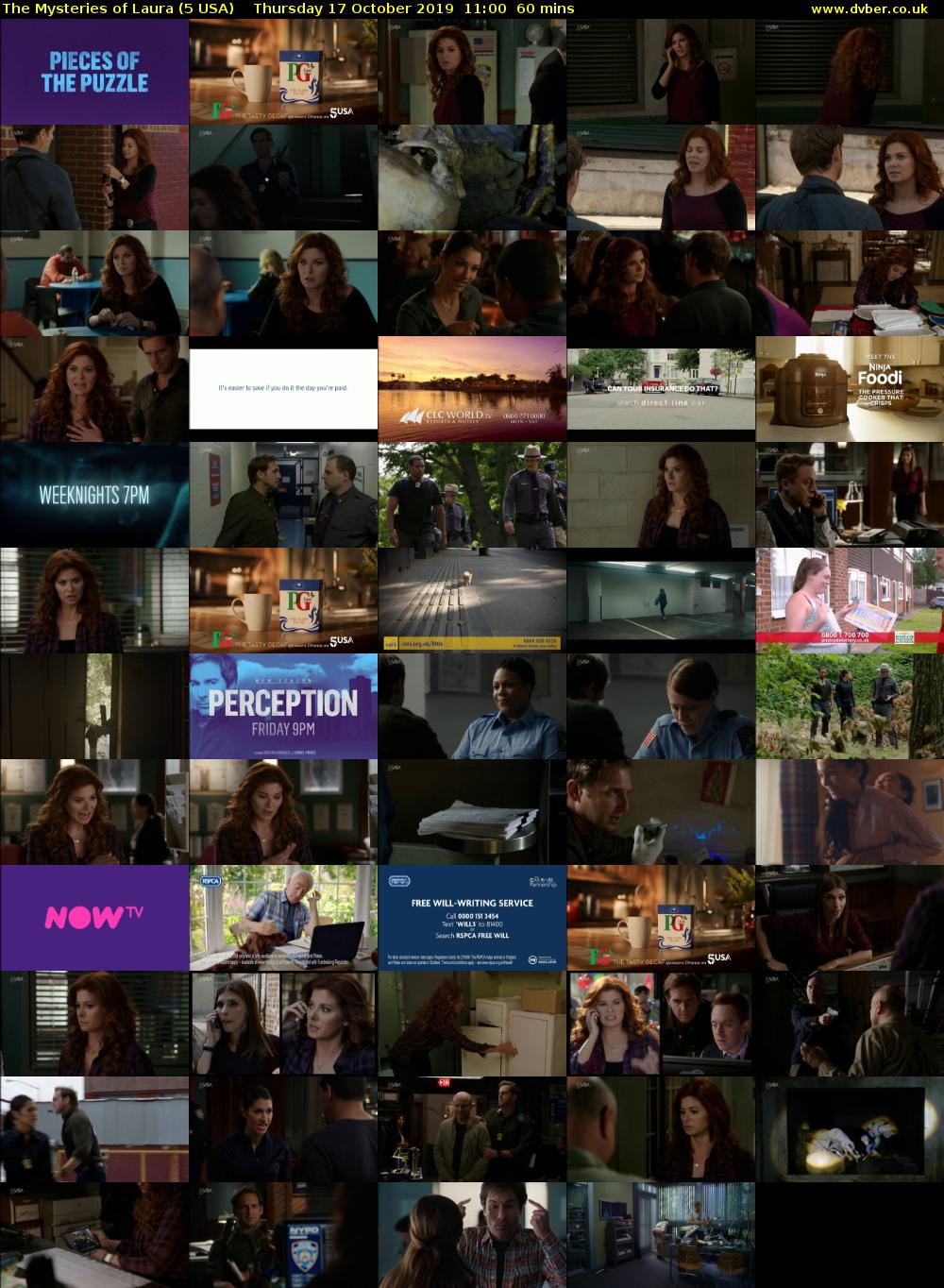 The Mysteries of Laura (5 USA) Thursday 17 October 2019 11:00 - 12:00