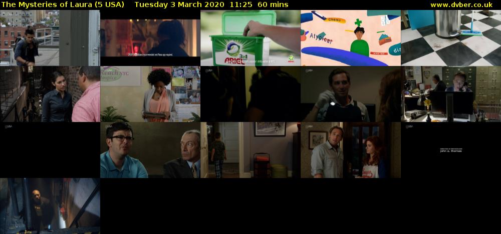 The Mysteries of Laura (5 USA) Tuesday 3 March 2020 11:25 - 12:25