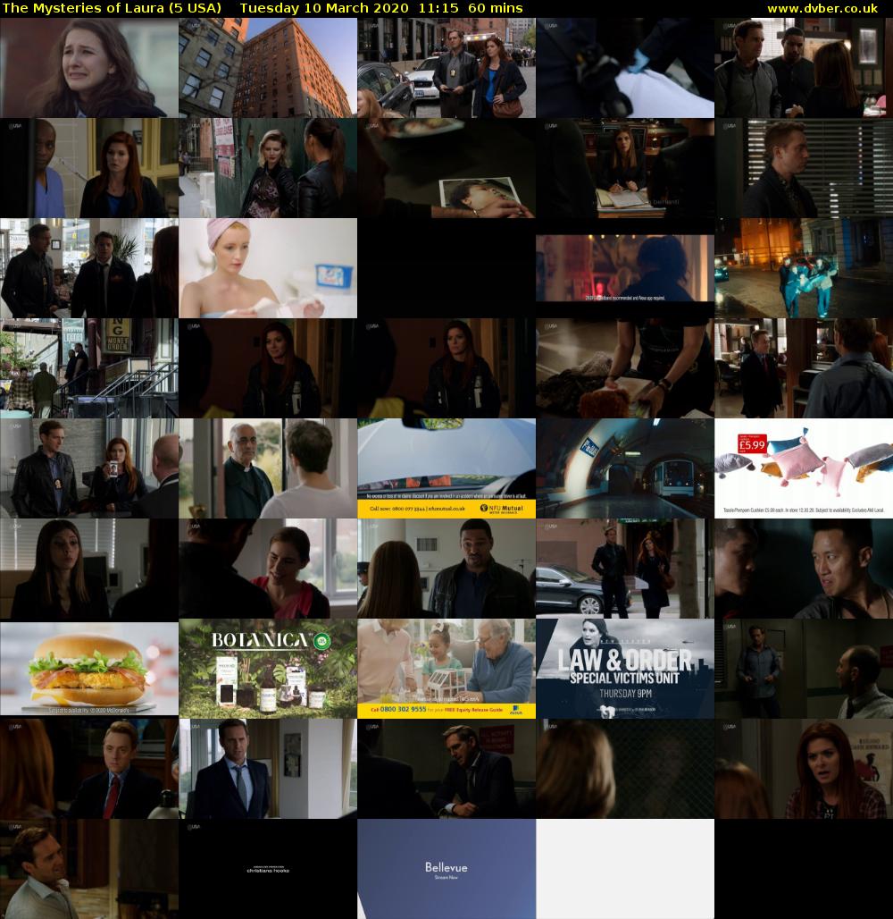 The Mysteries of Laura (5 USA) Tuesday 10 March 2020 11:15 - 12:15