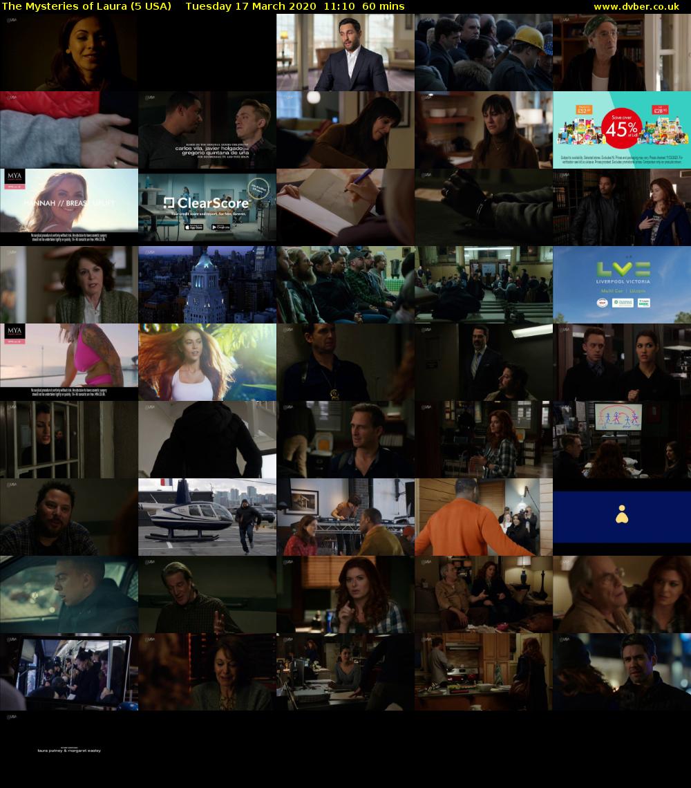 The Mysteries of Laura (5 USA) Tuesday 17 March 2020 11:10 - 12:10