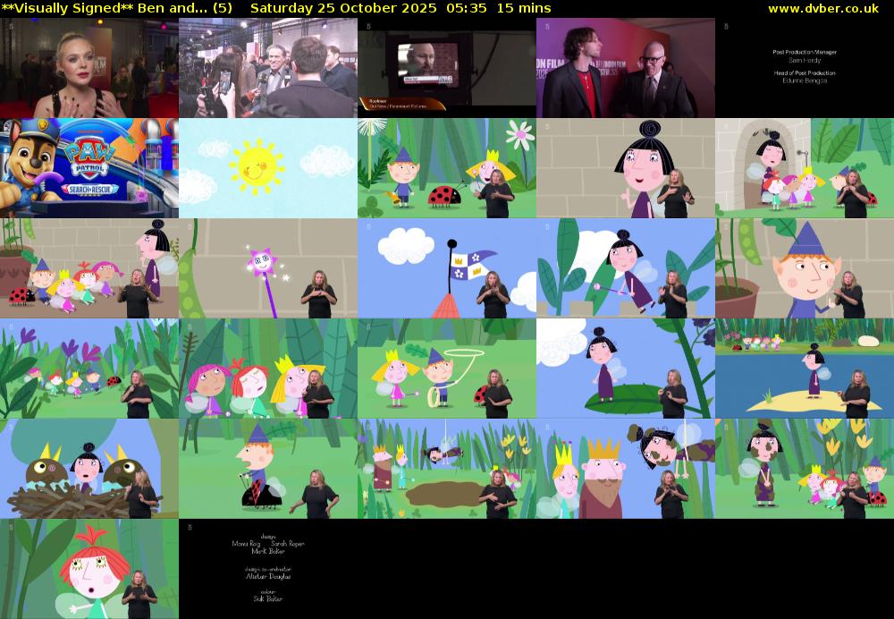 **Visually Signed** Ben and... (5) Saturday 25 October 2025 05:35 - 05:50