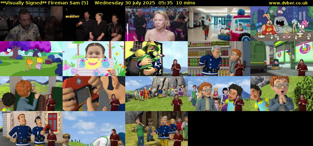 **Visually Signed** Fireman Sam (5) Wednesday 30 July 2025 05:35 - 05:45