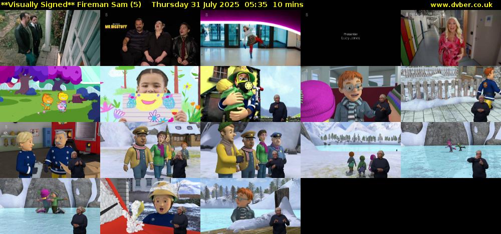 **Visually Signed** Fireman Sam (5) Thursday 31 July 2025 05:35 - 05:45