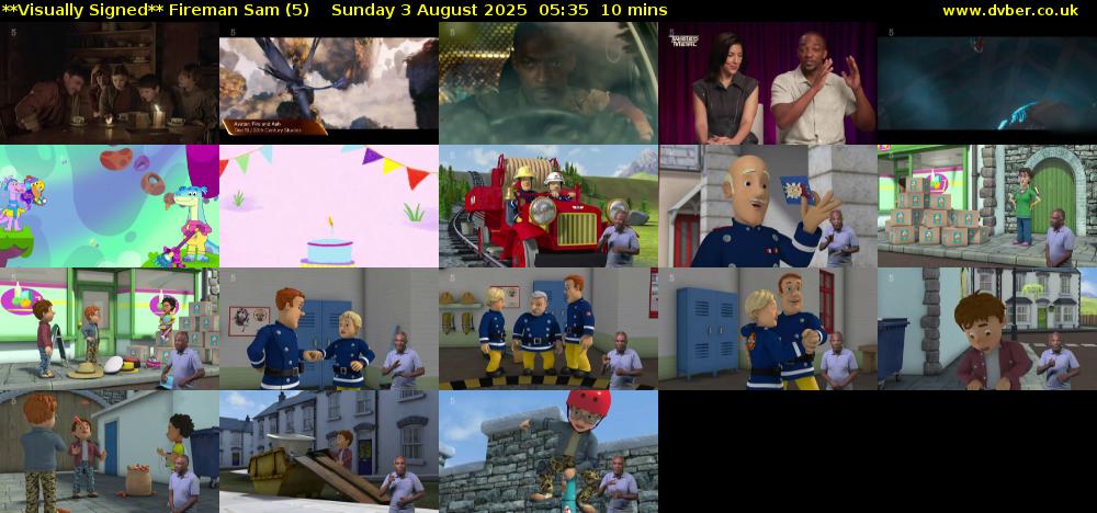 **Visually Signed** Fireman Sam (5) Sunday 3 August 2025 05:35 - 05:45