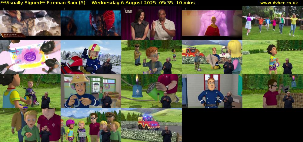 **Visually Signed** Fireman Sam (5) Wednesday 6 August 2025 05:35 - 05:45