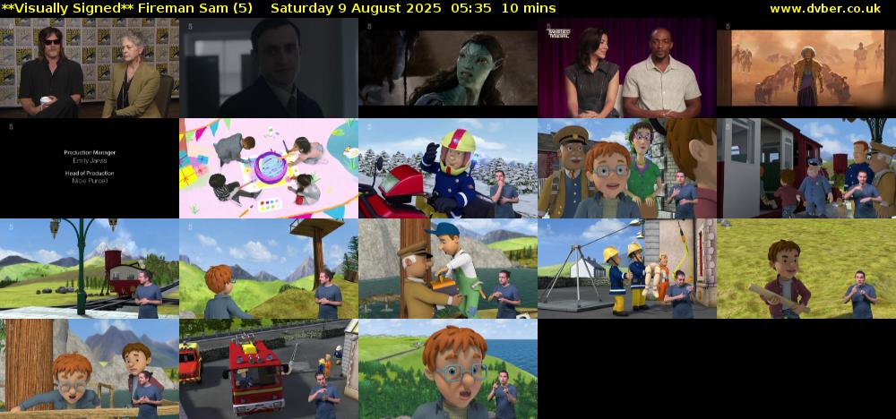 **Visually Signed** Fireman Sam (5) Saturday 9 August 2025 05:35 - 05:45