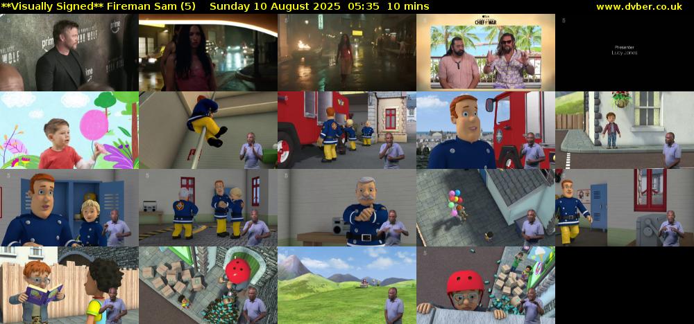 **Visually Signed** Fireman Sam (5) Sunday 10 August 2025 05:35 - 05:45