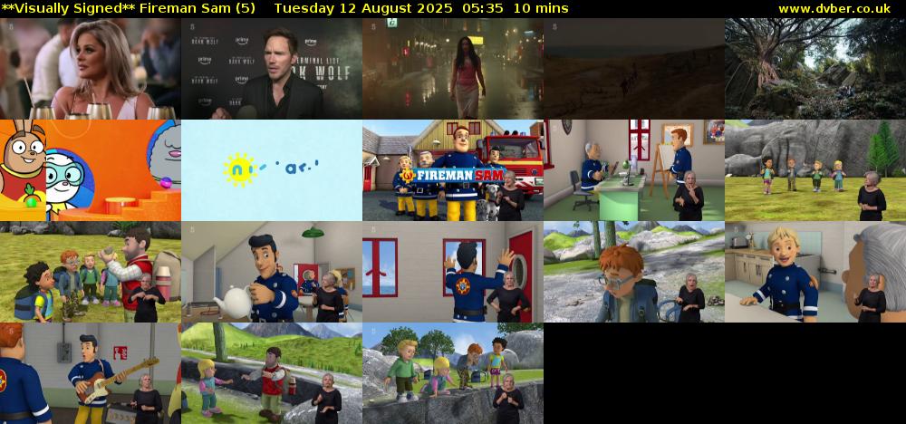 **Visually Signed** Fireman Sam (5) Tuesday 12 August 2025 05:35 - 05:45
