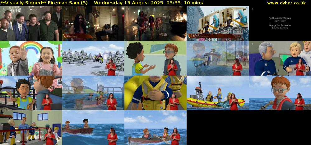 **Visually Signed** Fireman Sam (5) Wednesday 13 August 2025 05:35 - 05:45