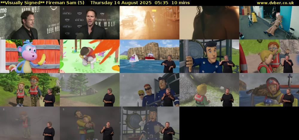 **Visually Signed** Fireman Sam (5) Thursday 14 August 2025 05:35 - 05:45
