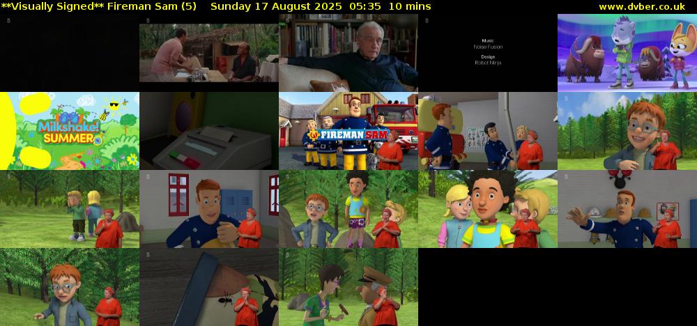 **Visually Signed** Fireman Sam (5) Sunday 17 August 2025 05:35 - 05:45