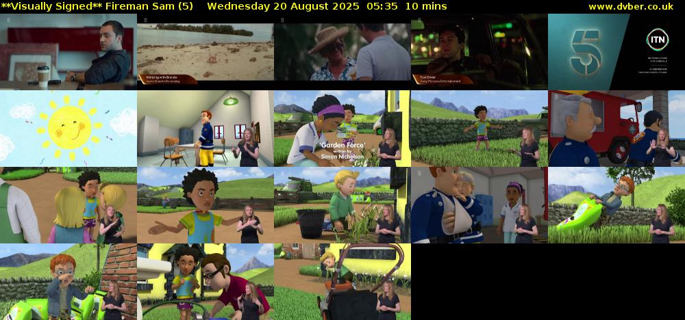 **Visually Signed** Fireman Sam (5) Wednesday 20 August 2025 05:35 - 05:45