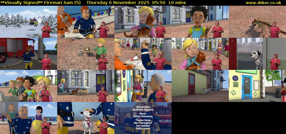 **Visually Signed** Fireman Sam (5) Thursday 6 November 2025 05:50 - 06:00