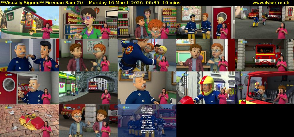 **Visually Signed** Fireman Sam (5) Monday 16 March 2026 06:35 - 06:45
