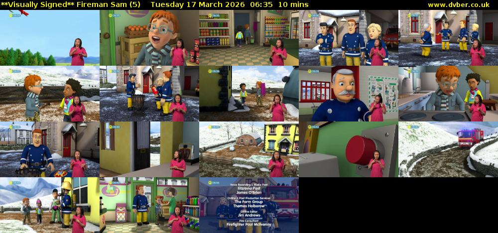 **Visually Signed** Fireman Sam (5) Tuesday 17 March 2026 06:35 - 06:45