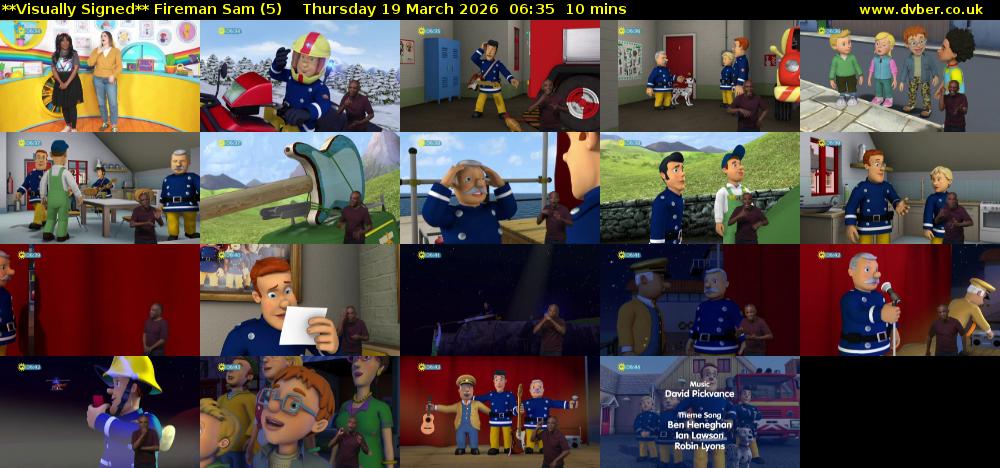 **Visually Signed** Fireman Sam (5) Thursday 19 March 2026 06:35 - 06:45