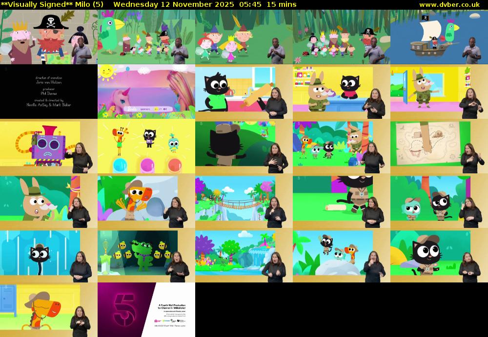 **Visually Signed** Milo (5) Wednesday 12 November 2025 05:45 - 06:00