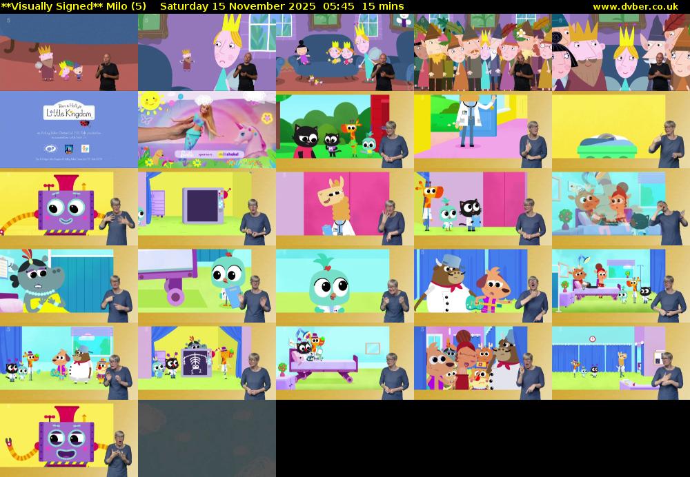 **Visually Signed** Milo (5) Saturday 15 November 2025 05:45 - 06:00