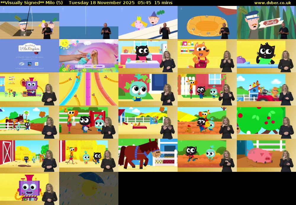 **Visually Signed** Milo (5) Tuesday 18 November 2025 05:45 - 06:00