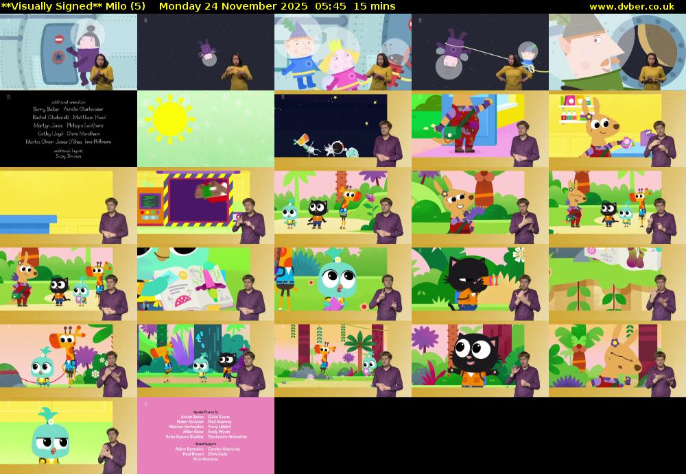 **Visually Signed** Milo (5) Monday 24 November 2025 05:45 - 06:00