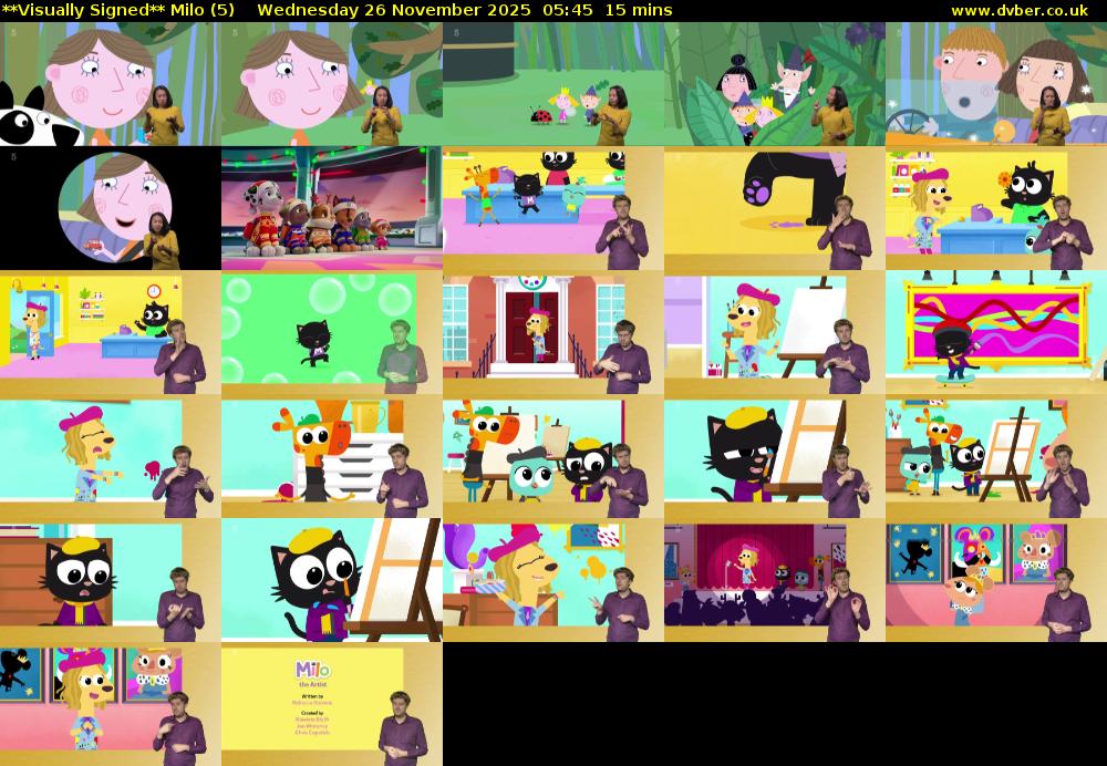 **Visually Signed** Milo (5) Wednesday 26 November 2025 05:45 - 06:00