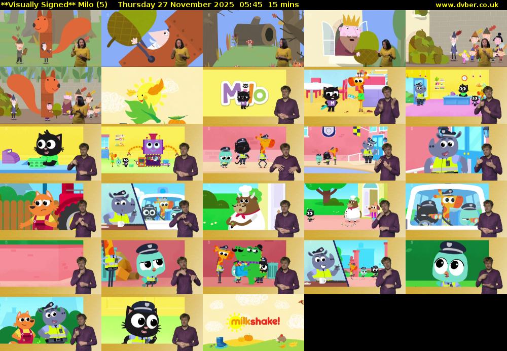 **Visually Signed** Milo (5) Thursday 27 November 2025 05:45 - 06:00