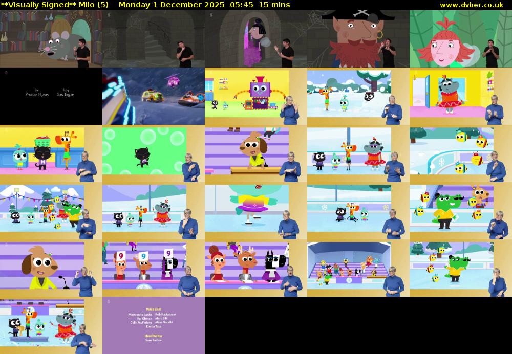 **Visually Signed** Milo (5) Monday 1 December 2025 05:45 - 06:00