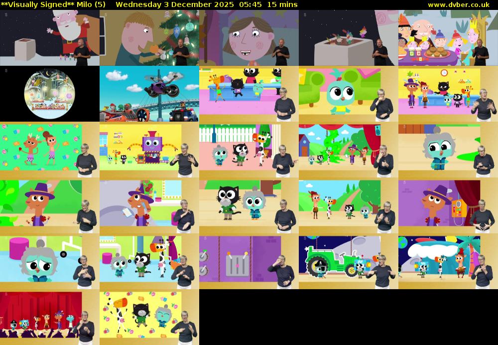 **Visually Signed** Milo (5) Wednesday 3 December 2025 05:45 - 06:00
