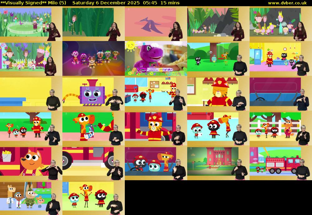 **Visually Signed** Milo (5) Saturday 6 December 2025 05:45 - 06:00