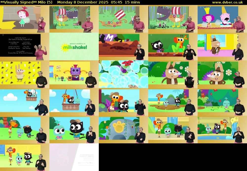 **Visually Signed** Milo (5) Monday 8 December 2025 05:45 - 06:00