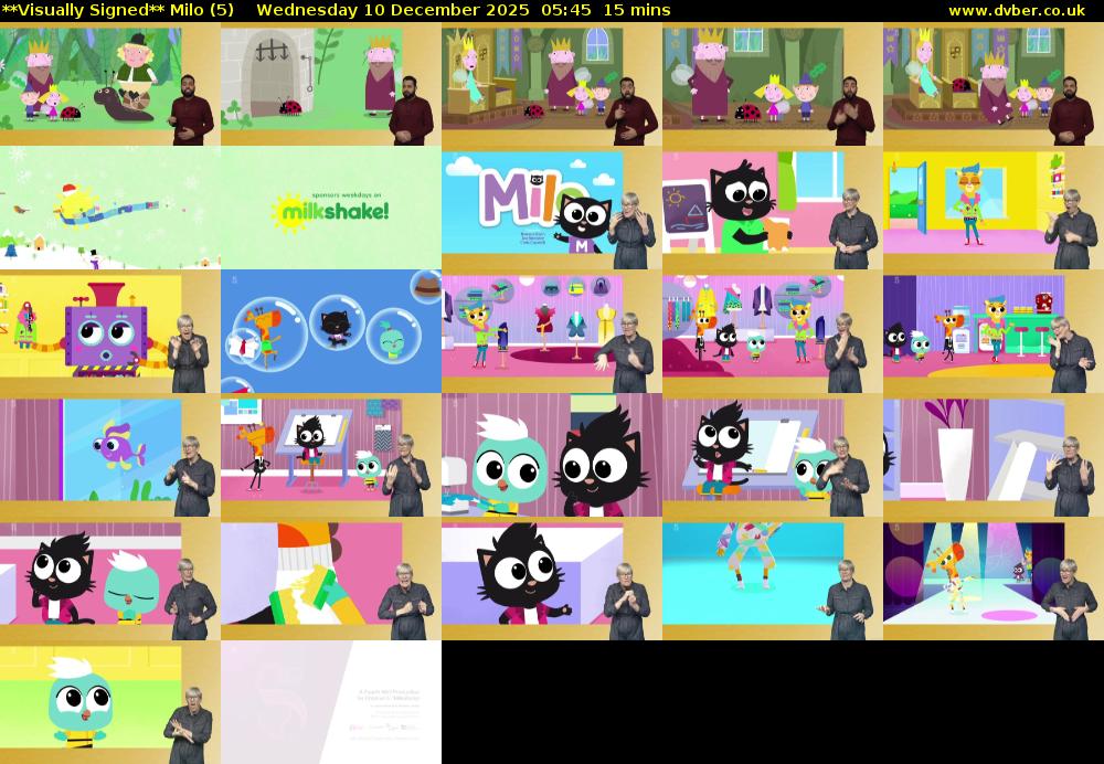 **Visually Signed** Milo (5) Wednesday 10 December 2025 05:45 - 06:00