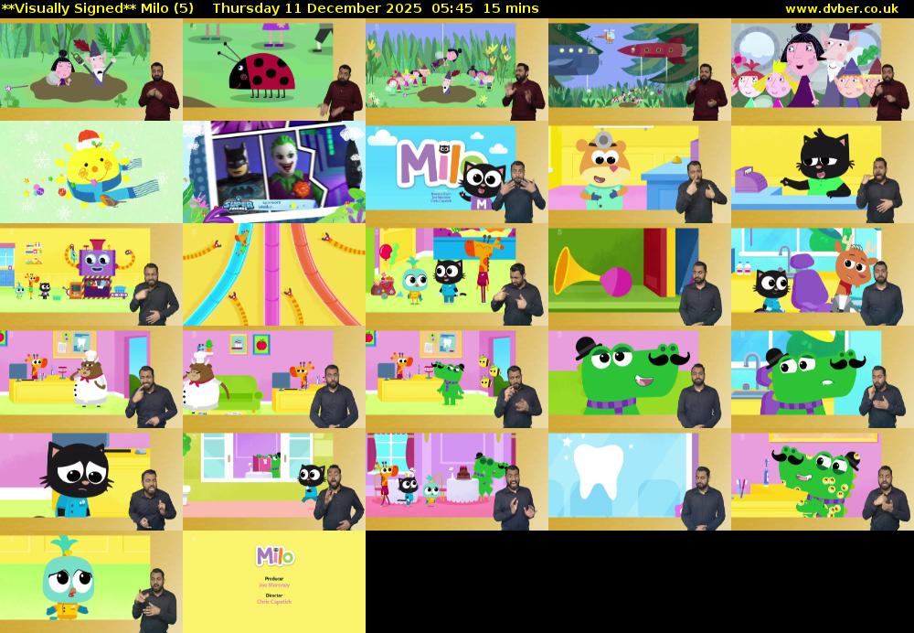 **Visually Signed** Milo (5) Thursday 11 December 2025 05:45 - 06:00