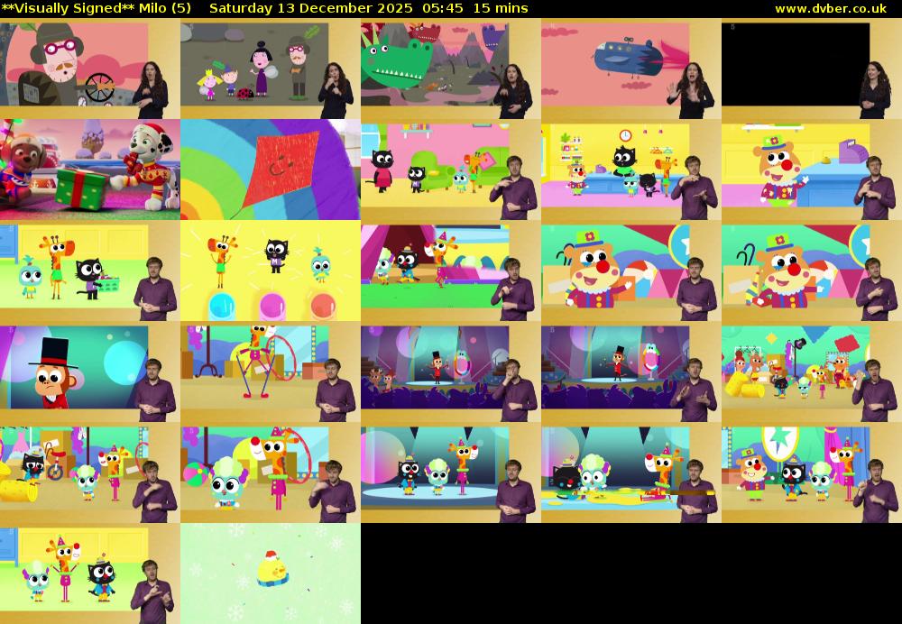 **Visually Signed** Milo (5) Saturday 13 December 2025 05:45 - 06:00