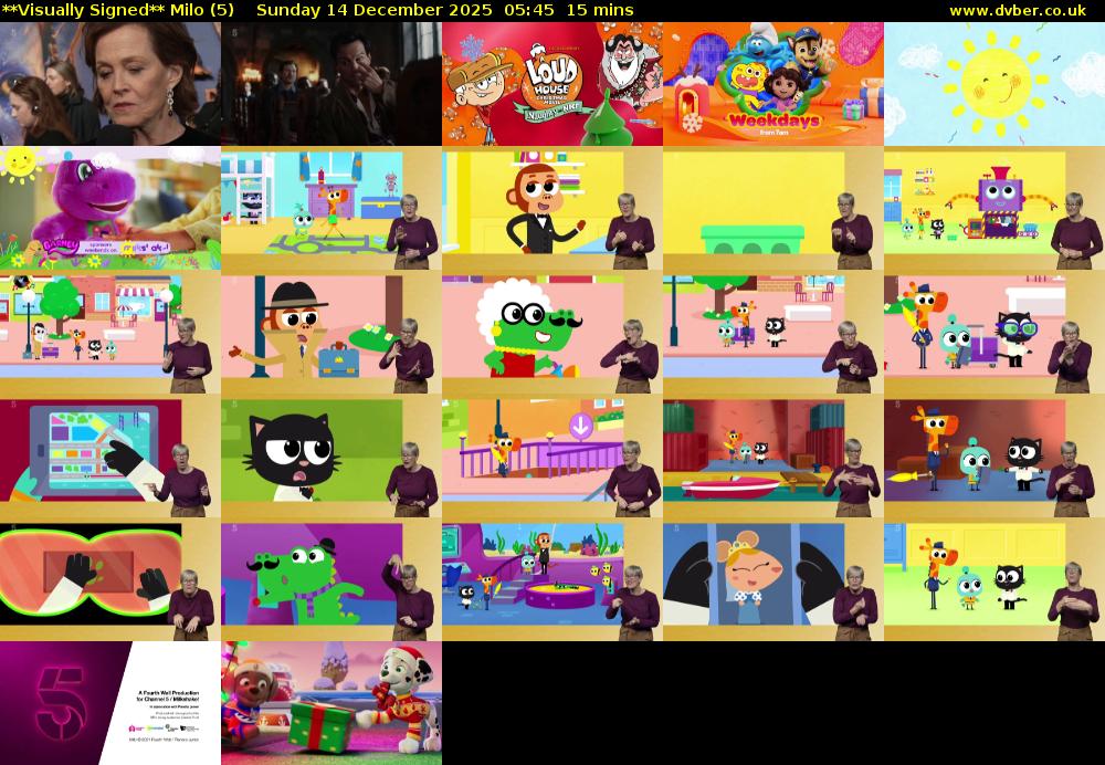 **Visually Signed** Milo (5) Sunday 14 December 2025 05:45 - 06:00