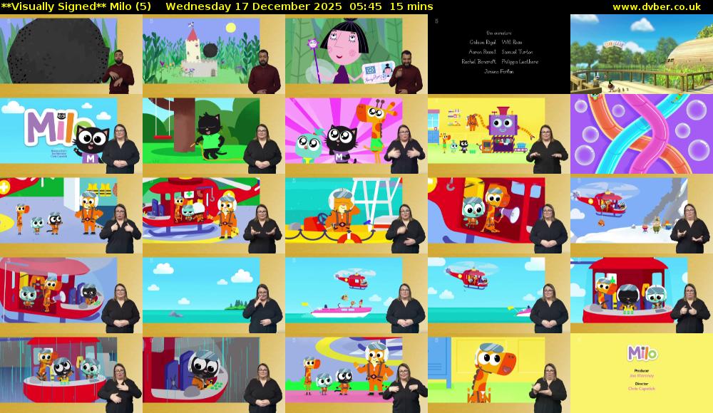 **Visually Signed** Milo (5) Wednesday 17 December 2025 05:45 - 06:00