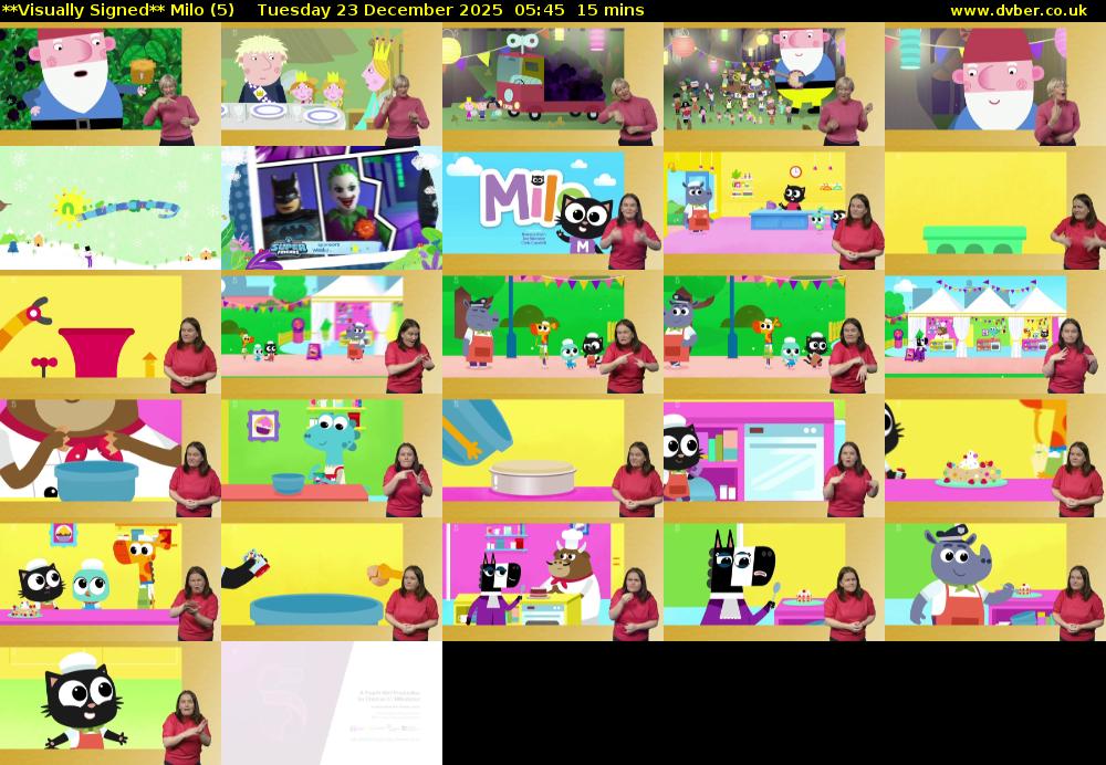 **Visually Signed** Milo (5) Tuesday 23 December 2025 05:45 - 06:00