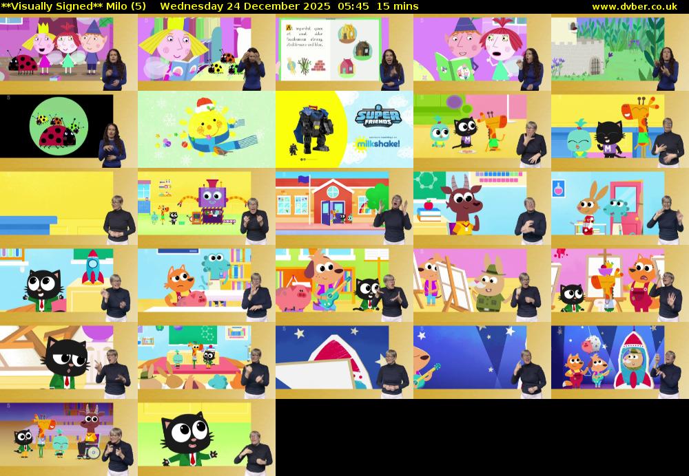 **Visually Signed** Milo (5) Wednesday 24 December 2025 05:45 - 06:00